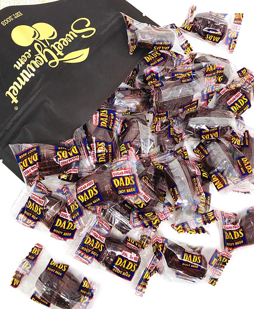 SweetGourmet Dad’s Sugar-Free Root Beer Barrels | Bulk Hard Candy Zero-Sugar | 1 Pound