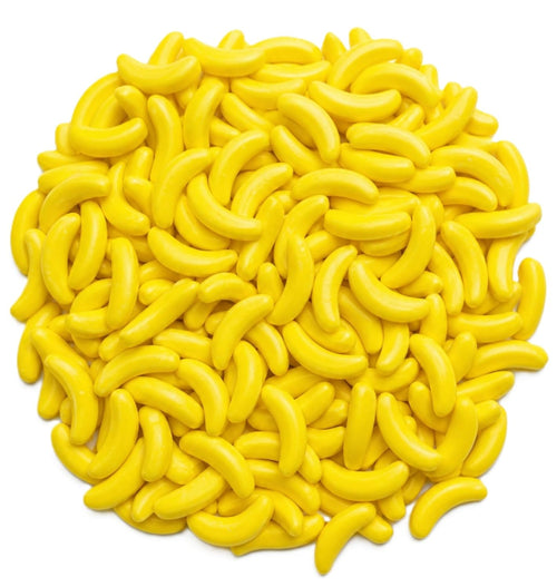 Banana Shaped Candy - 1 lb Bulk Bag of Crunchy Fruit Flavor Nostalgic Retro Treat