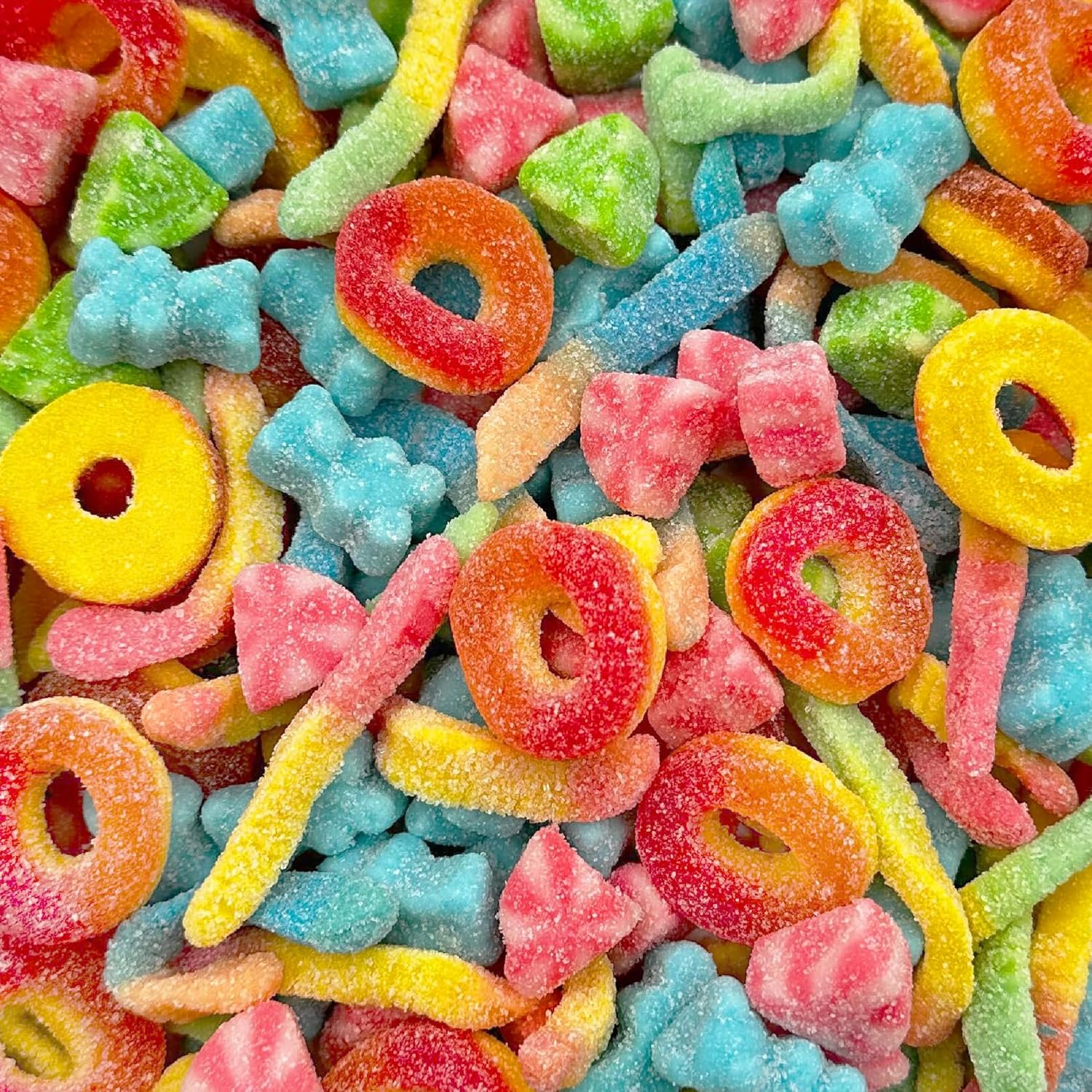 Gummy Candy Mix | 2-Pound Bag | Sweet & Sour Gummies for Candy Buffets, Dessert Decorating & Snacking | Peach Rings, Watermelon Slices, Worms, Bears | Gummies Bulk